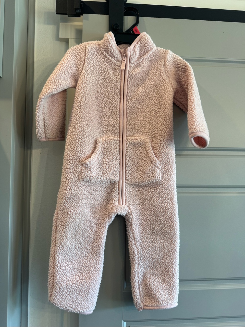 Carter's Plush Sherpa Footed One-Piece Coat/ jacket in Pale Pink